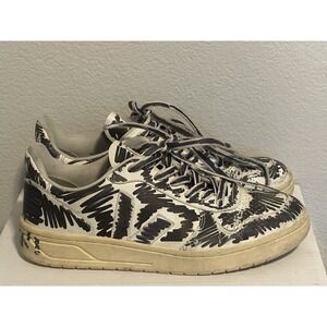 MARNI x‎ VEJA Veja Leather Low Cut Scribble Sneakers Shoes Men's Black 8.5